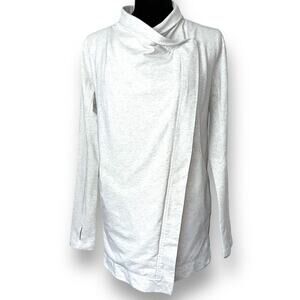 Lululemon Athletica Womens Restore Wrap Jacket Heathered White Light Gray 4